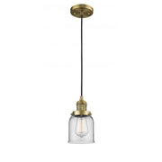 Bell - 1 Light - 5 inch - Brushed Brass - Cord hung - Mini Pendant