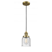 Bell - 1 Light - 5 inch - Brushed Brass - Cord hung - Mini Pendant