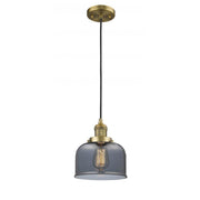 Bell - 1 Light - 8 inch - Brushed Brass - Cord hung - Mini Pendant