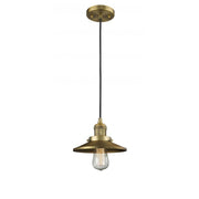 Railroad - 1 Light - 8 inch - Brushed Brass - Cord hung - Mini Pendant