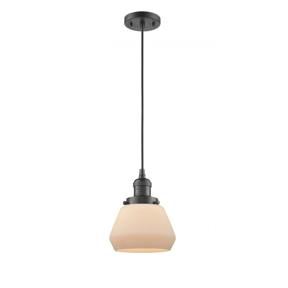 Fulton - 1 Light - 7 inch - Oil Rubbed Bronze - Cord hung - Mini Pendant