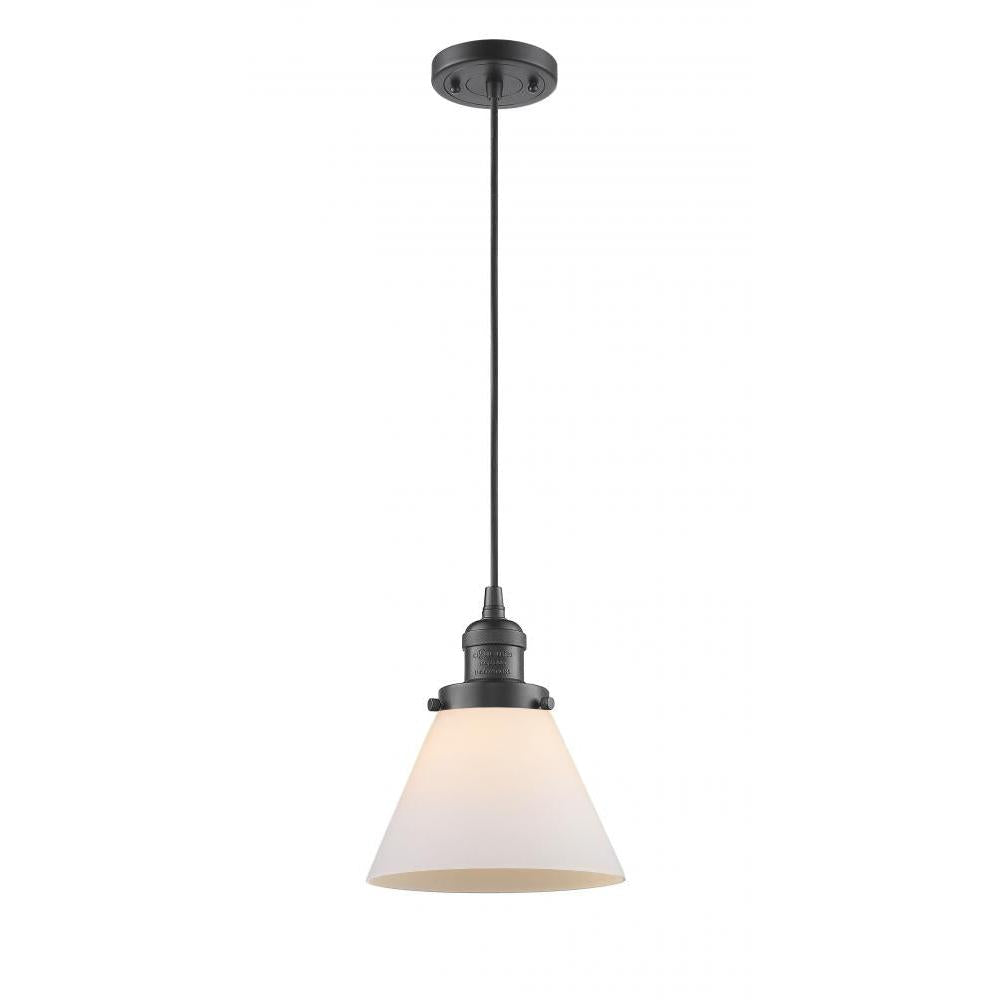 Cone - 1 Light - 8 inch - Oil Rubbed Bronze - Cord hung - Mini Pendant