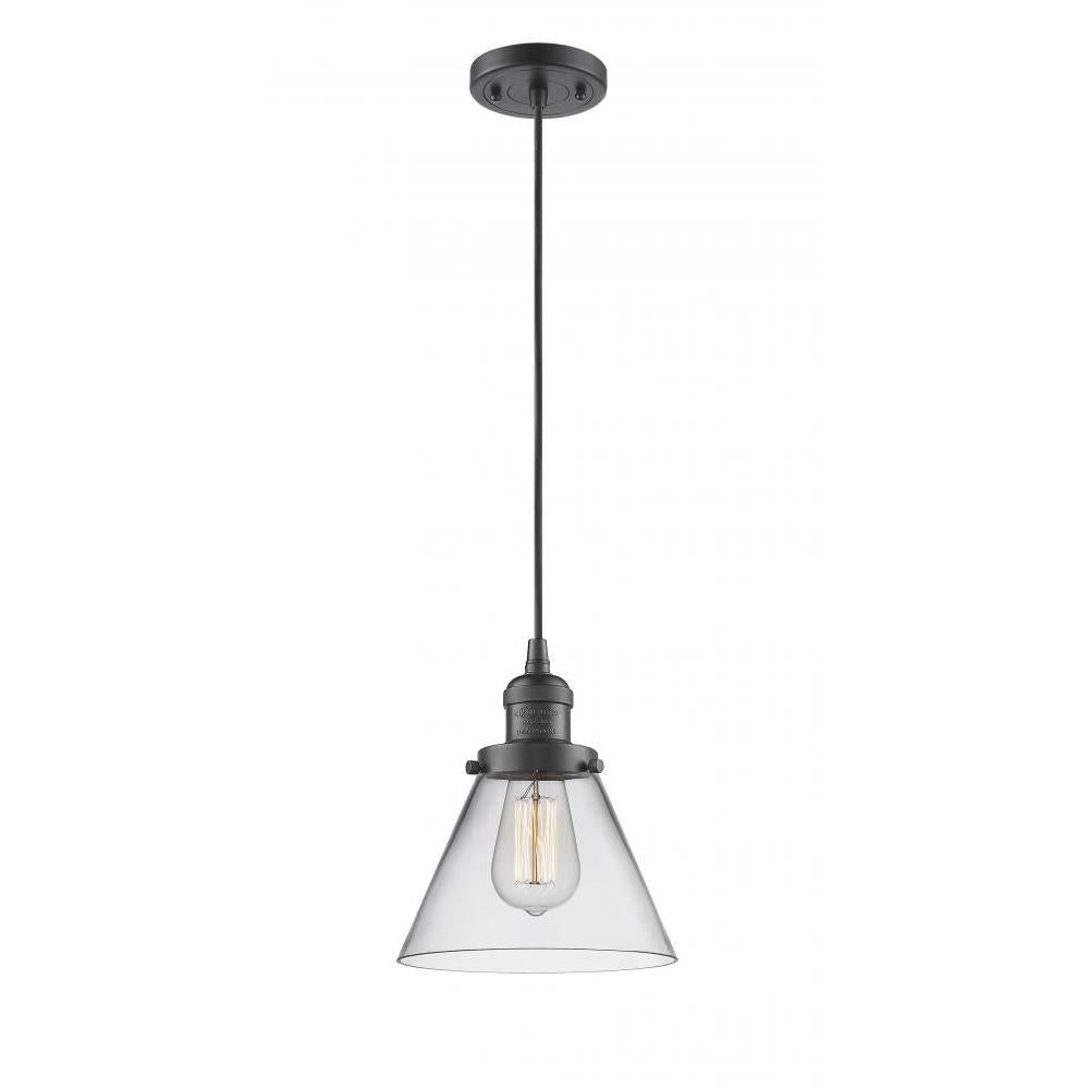 Cone - 1 Light - 8 inch - Oil Rubbed Bronze - Cord hung - Mini Pendant