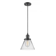 Cone - 1 Light - 8 inch - Oil Rubbed Bronze - Cord hung - Mini Pendant