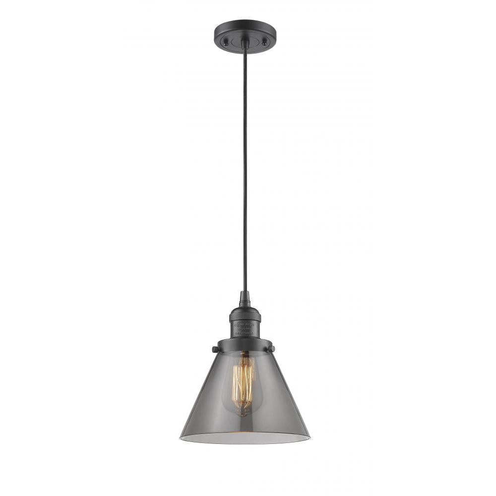 Cone - 1 Light - 8 inch - Oil Rubbed Bronze - Cord hung - Mini Pendant
