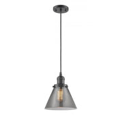 Cone - 1 Light - 8 inch - Oil Rubbed Bronze - Cord hung - Mini Pendant