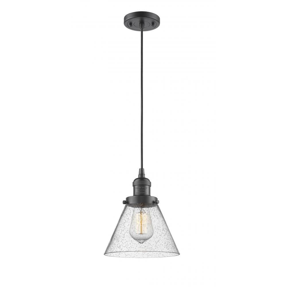 Cone - 1 Light - 8 inch - Oil Rubbed Bronze - Cord hung - Mini Pendant