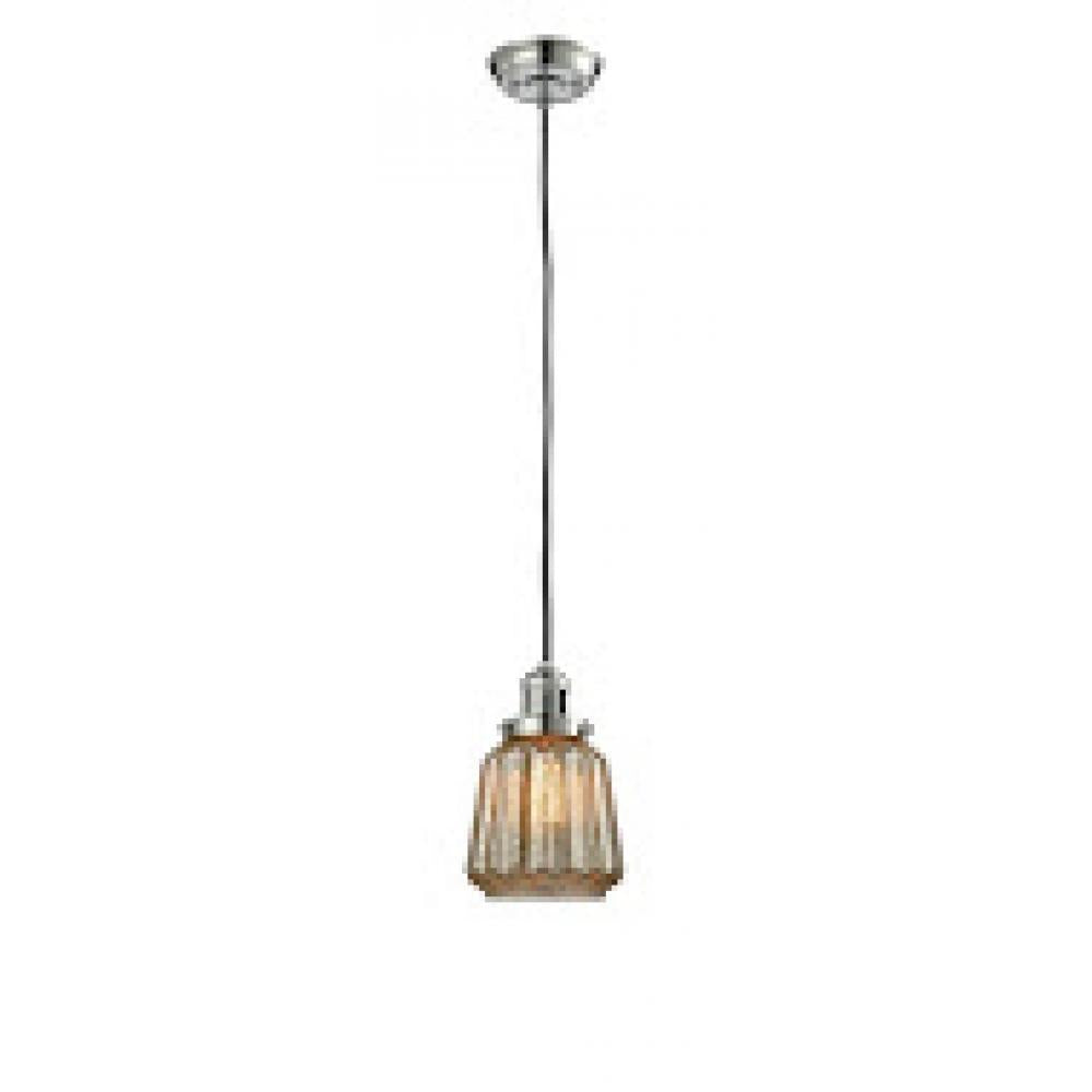 Chatham - 1 Light - 7 inch - Polished Nickel - Cord hung - Mini Pendant