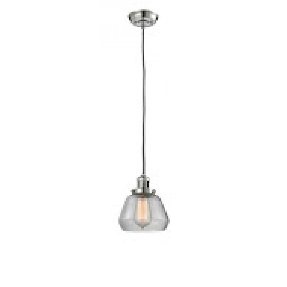 Fulton - 1 Light - 7 inch - Polished Nickel - Cord hung - Mini Pendant