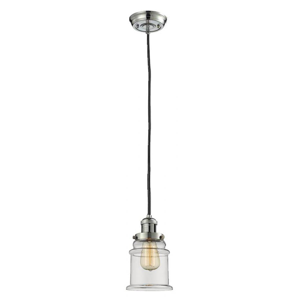 Canton - 1 Light - 6 inch - Polished Nickel - Cord hung - Mini Pendant