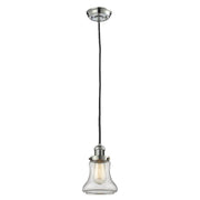 Bellmont - 1 Light - 6 inch - Polished Nickel - Cord hung - Mini Pendant