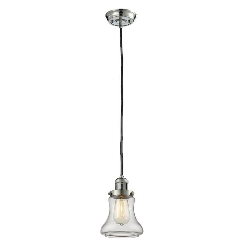 Bellmont - 1 Light - 6 inch - Polished Nickel - Cord hung - Mini Pendant