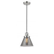 Cone - 1 Light - 8 inch - Polished Nickel - Cord hung - Mini Pendant