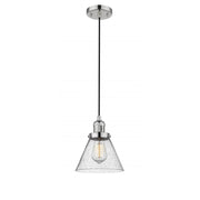 Cone - 1 Light - 8 inch - Polished Nickel - Cord hung - Mini Pendant