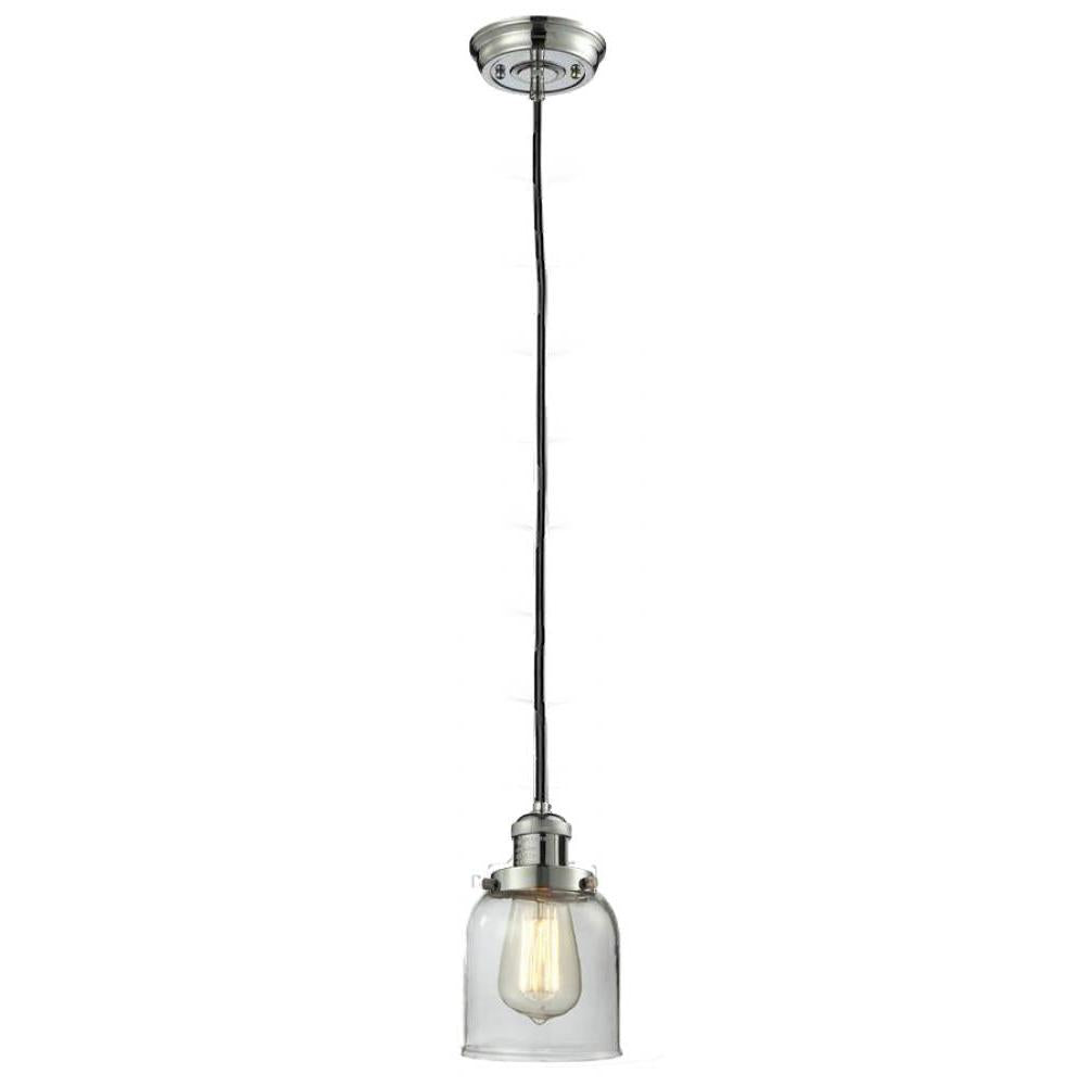 Bell - 1 Light - 5 inch - Polished Nickel - Cord hung - Mini Pendant