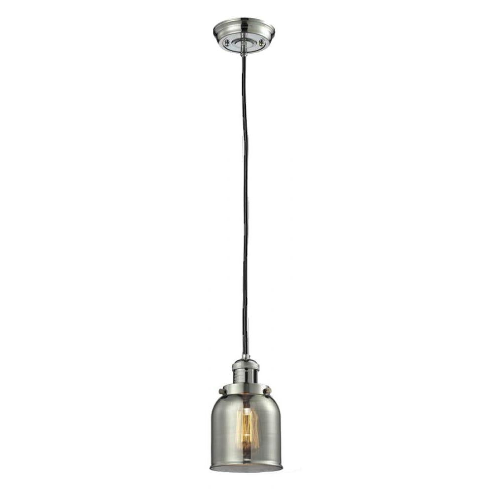 Bell - 1 Light - 5 inch - Polished Nickel - Cord hung - Mini Pendant