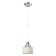 Bell - 1 Light - 8 inch - Polished Nickel - Cord hung - Mini Pendant