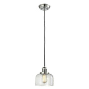 Bell - 1 Light - 8 inch - Polished Nickel - Cord hung - Mini Pendant