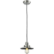 Railroad - 1 Light - 8 inch - Polished Nickel - Cord hung - Mini Pendant