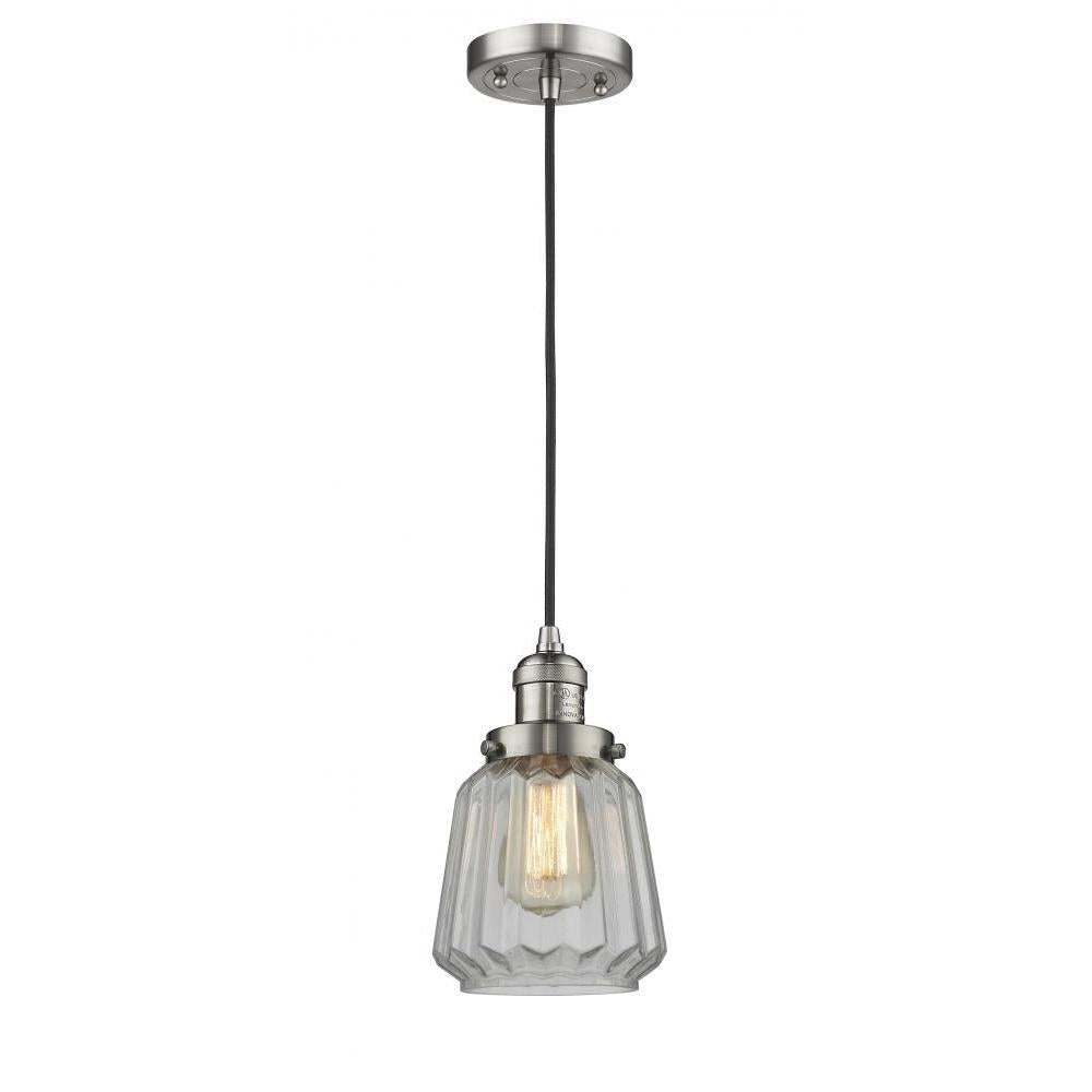 Chatham - 1 Light - 7 inch - Brushed Satin Nickel - Cord hung - Mini Pendant