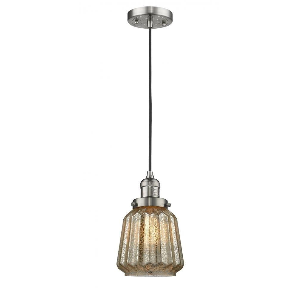 Chatham - 1 Light - 7 inch - Brushed Satin Nickel - Cord hung - Mini Pendant
