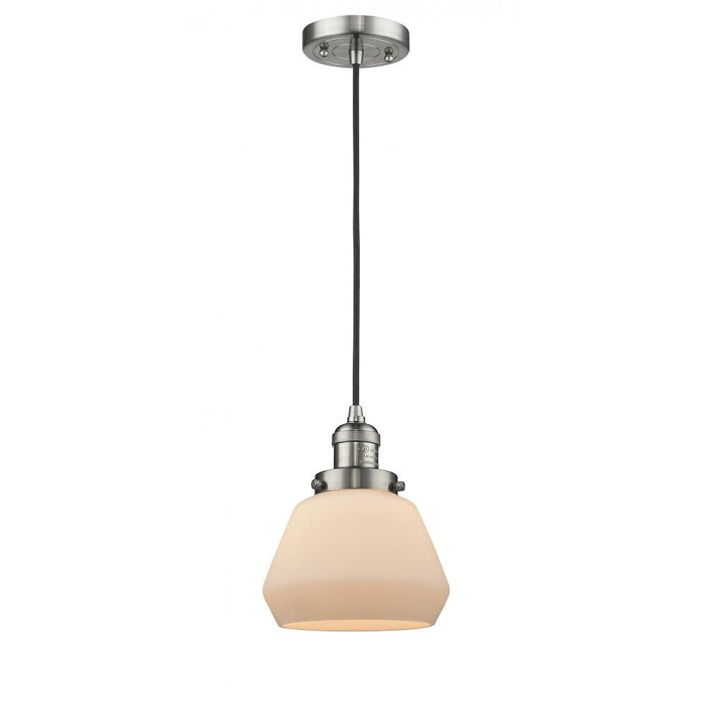 Fulton - 1 Light - 7 inch - Brushed Satin Nickel - Cord hung - Mini Pendant
