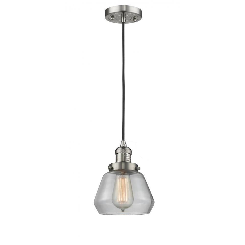 Fulton - 1 Light - 7 inch - Brushed Satin Nickel - Cord hung - Mini Pendant