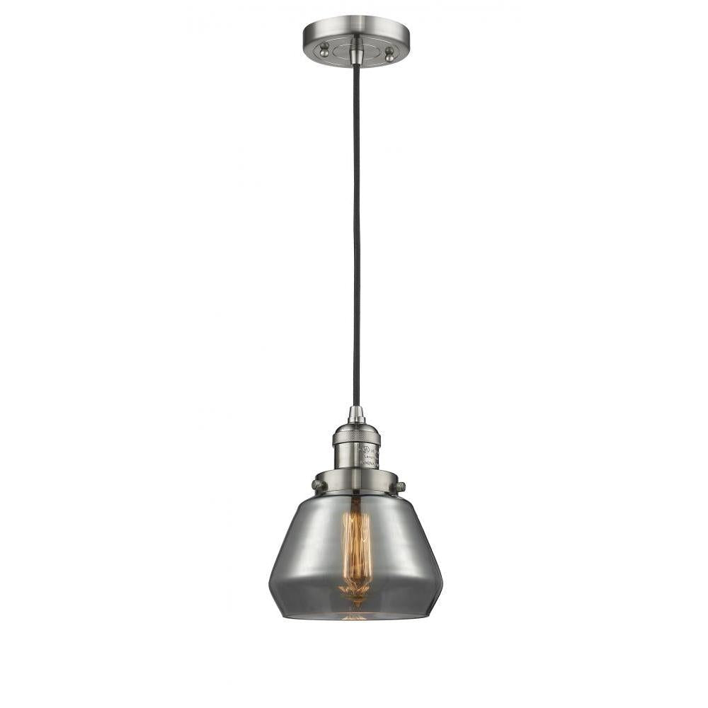 Fulton - 1 Light - 7 inch - Brushed Satin Nickel - Cord hung - Mini Pendant