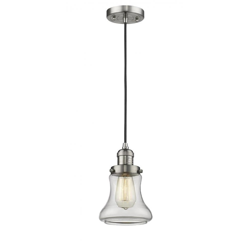 Bellmont - 1 Light - 6 inch - Brushed Satin Nickel - Cord hung - Mini Pendant