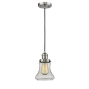 Bellmont - 1 Light - 6 inch - Brushed Satin Nickel - Cord hung - Mini Pendant