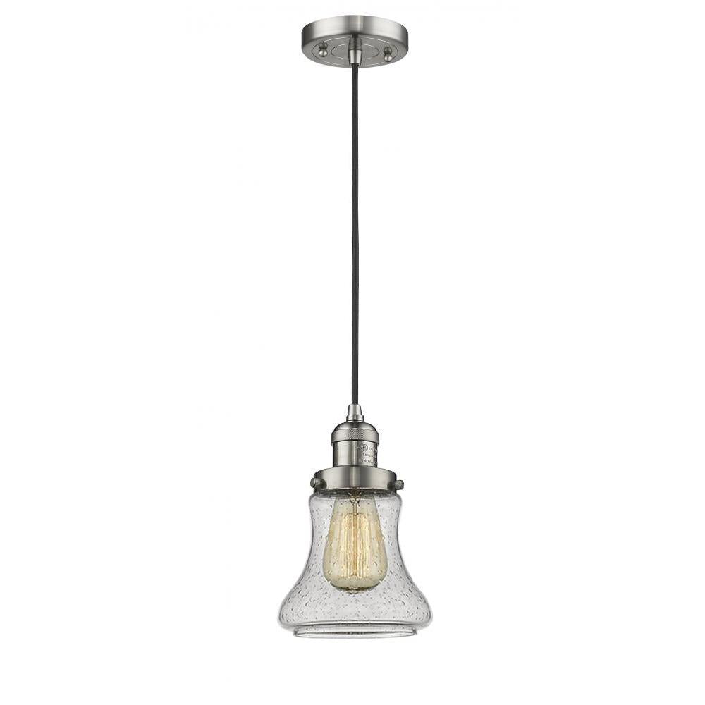 Bellmont - 1 Light - 6 inch - Brushed Satin Nickel - Cord hung - Mini Pendant