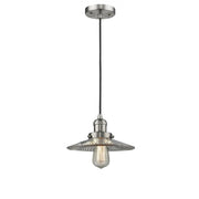 Halophane - 1 Light - 9 inch - Brushed Satin Nickel - Cord hung - Mini Pendant