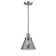Cone - 1 Light - 8 inch - Brushed Satin Nickel - Cord hung - Mini Pendant