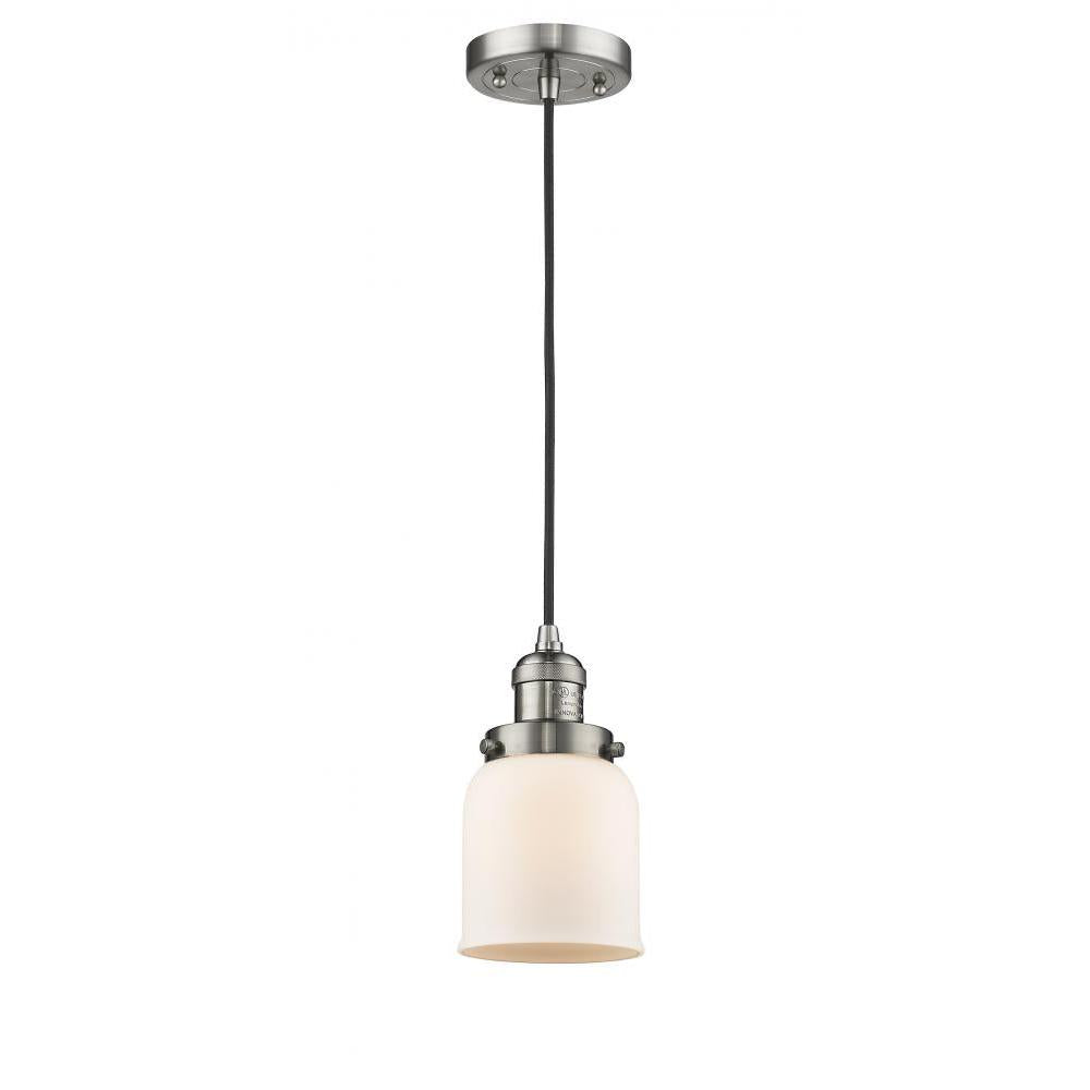 Bell - 1 Light - 5 inch - Brushed Satin Nickel - Cord hung - Mini Pendant