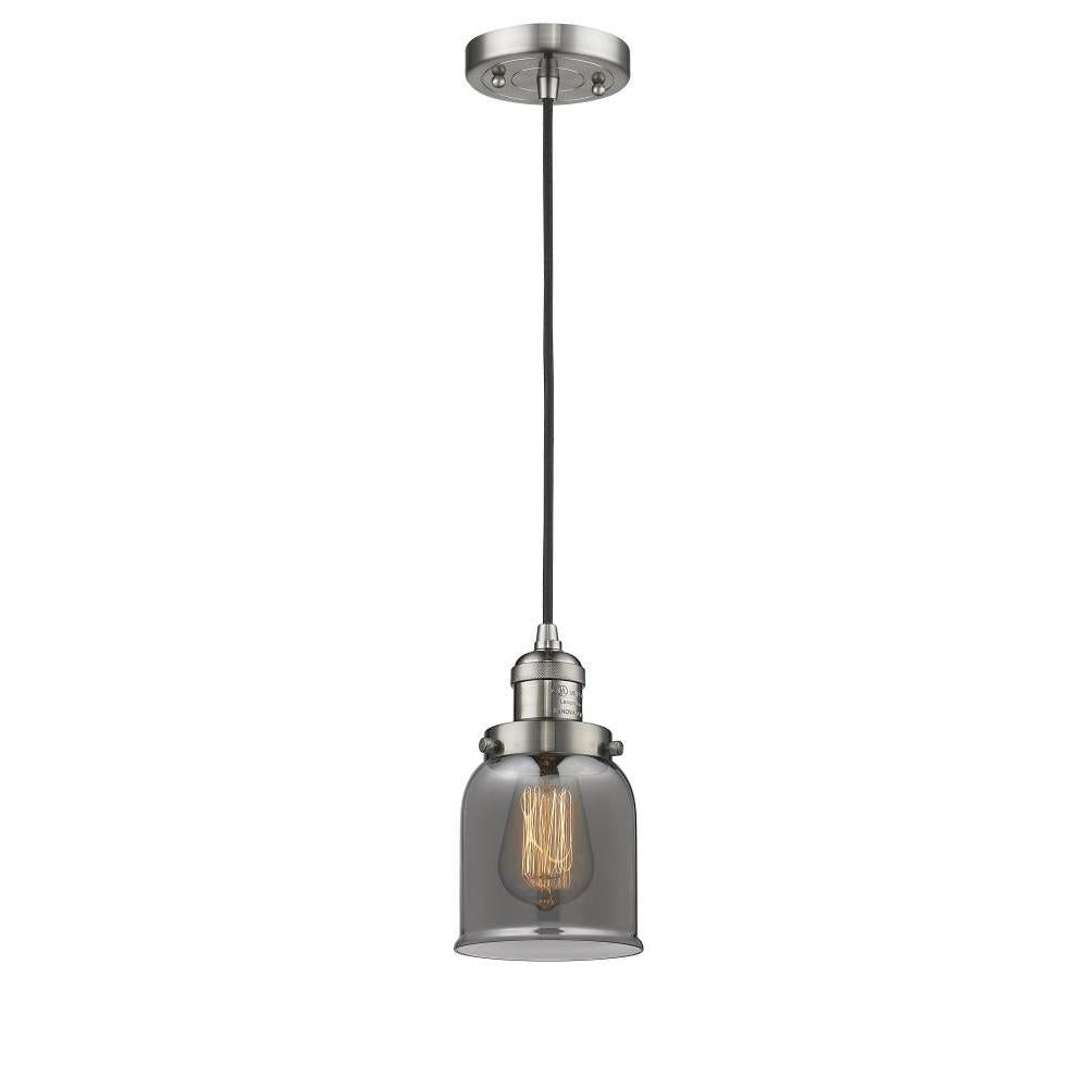 Bell - 1 Light - 5 inch - Brushed Satin Nickel - Cord hung - Mini Pendant