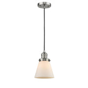 Cone - 1 Light - 6 inch - Brushed Satin Nickel - Cord hung - Mini Pendant