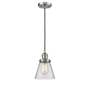 Cone - 1 Light - 6 inch - Brushed Satin Nickel - Cord hung - Mini Pendant
