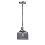 Bell - 1 Light - 8 inch - Brushed Satin Nickel - Cord hung - Mini Pendant
