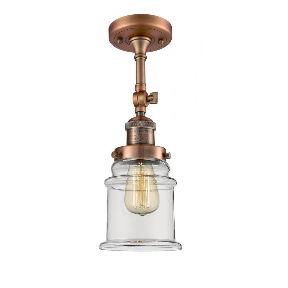 Canton - 1 Light - 6 inch - Antique Copper - Adjustable Semi-Flush Mount