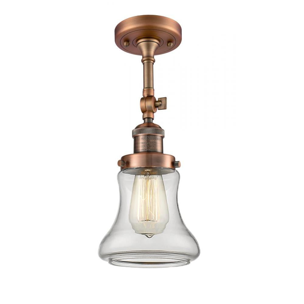 Bellmont - 1 Light - 6 inch - Antique Copper - Adjustable Semi-Flush Mount