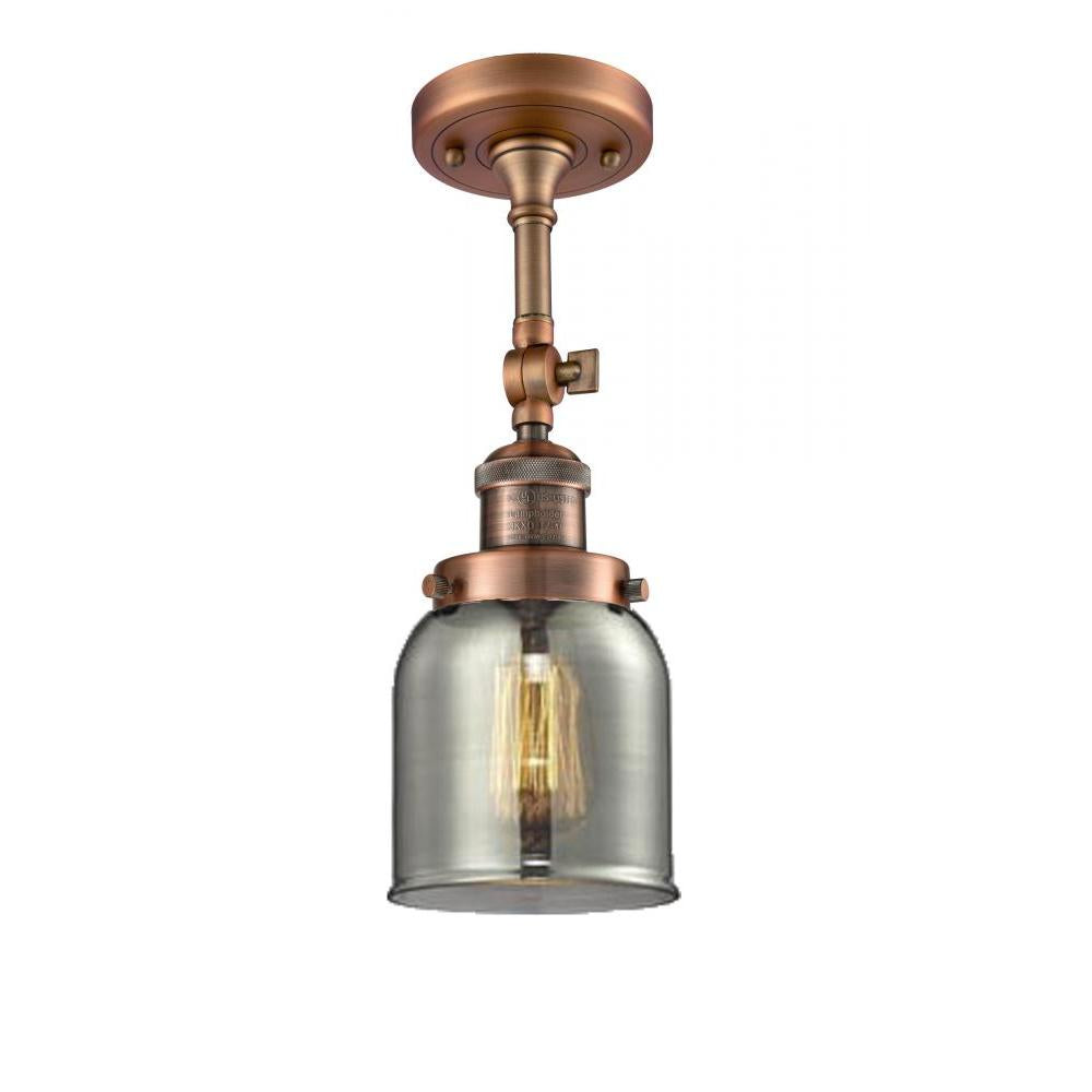 Bell - 1 Light - 5 inch - Antique Copper - Adjustable Semi-Flush Mount