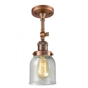 Bell - 1 Light - 5 inch - Antique Copper - Adjustable Semi-Flush Mount