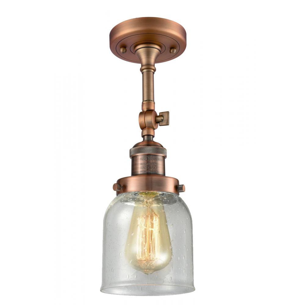Bell - 1 Light - 5 inch - Antique Copper - Adjustable Semi-Flush Mount