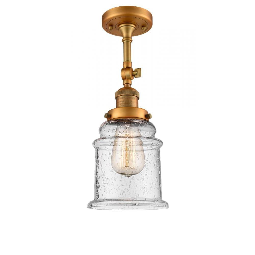 Canton - 1 Light - 6 inch - Brushed Brass - Adjustable Semi-Flush Mount