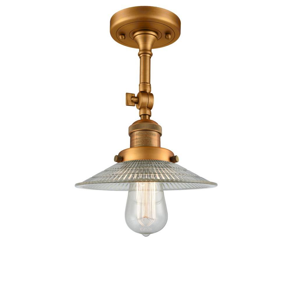 Halophane - 1 Light - 9 inch - Brushed Brass - Adjustable Semi-Flush Mount