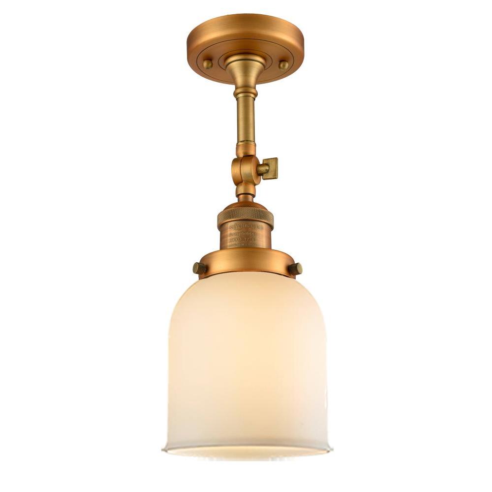 Bell - 1 Light - 5 inch - Brushed Brass - Adjustable Semi-Flush Mount