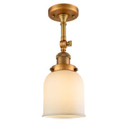 Bell - 1 Light - 5 inch - Brushed Brass - Adjustable Semi-Flush Mount