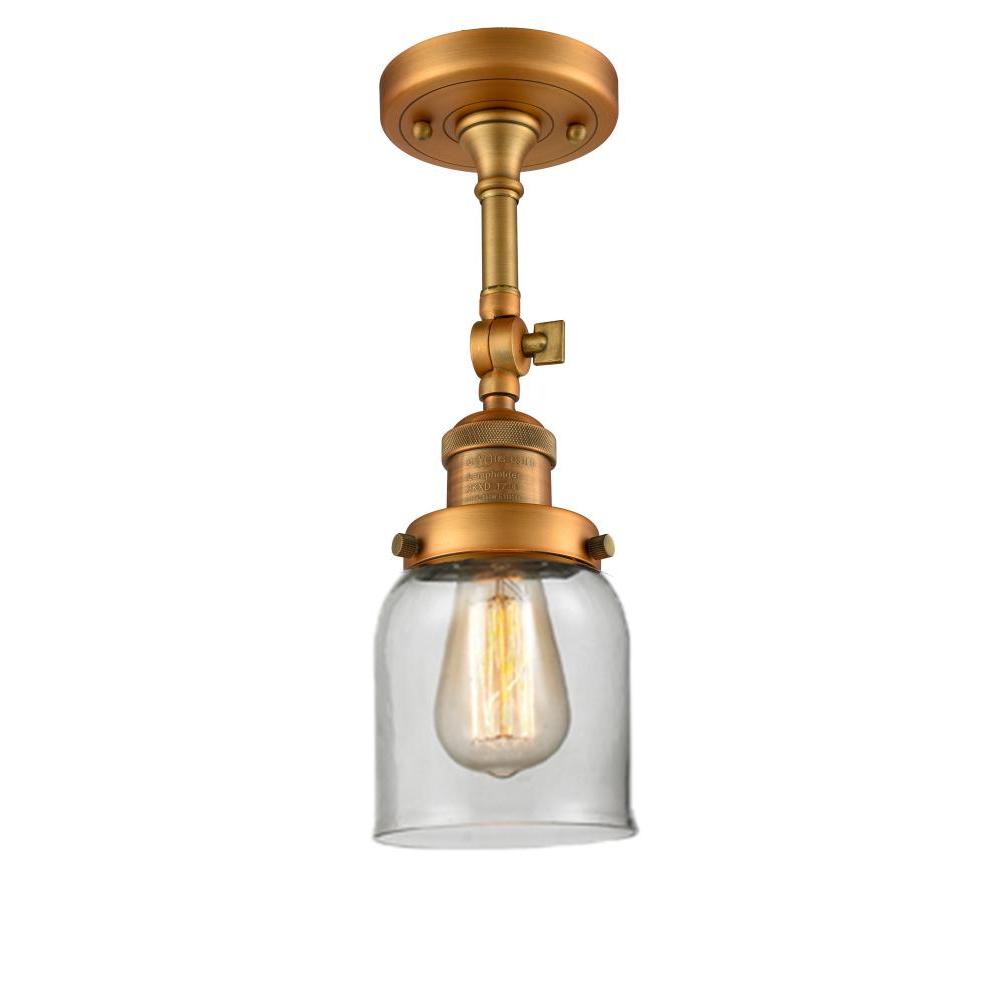 Bell - 1 Light - 5 inch - Brushed Brass - Adjustable Semi-Flush Mount