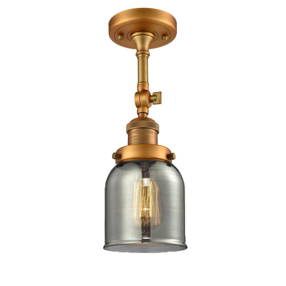 Bell - 1 Light - 5 inch - Brushed Brass - Adjustable Semi-Flush Mount