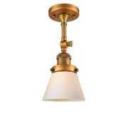 Cone - 1 Light - 6 inch - Brushed Brass - Adjustable Semi-Flush Mount